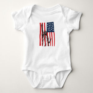 New York NYC Statue of Liberty USA America Flag Baby Bodysuit