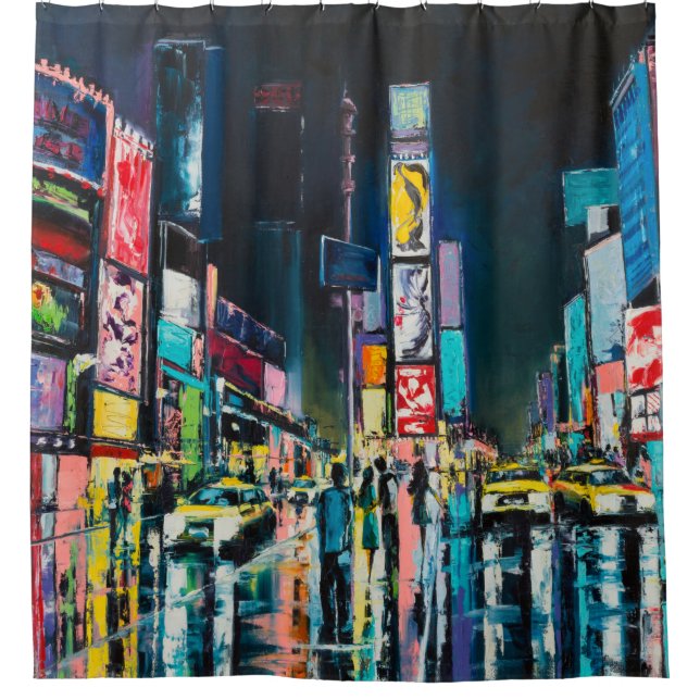 "New York" oil painting, a night view of New York, (Front)