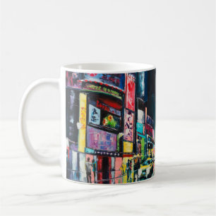 "New York" oil painting, a night view of New York, Coffee Mug
