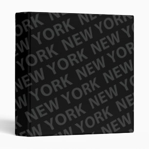 New York Pattern Dark Grey Binder