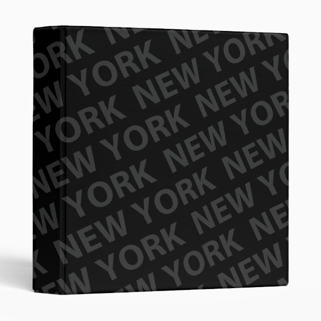 New York Pattern Dark Grey Binder (Front/Spine)