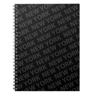 New York Pattern Dark Grey Notebook