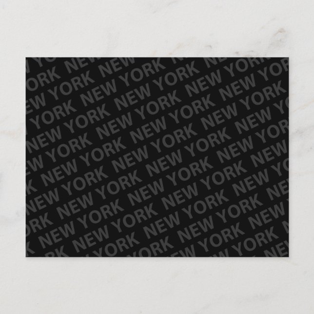 New York Pattern Dark Grey Postcard (Front)