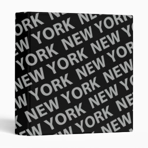 New York Pattern Grey Binder