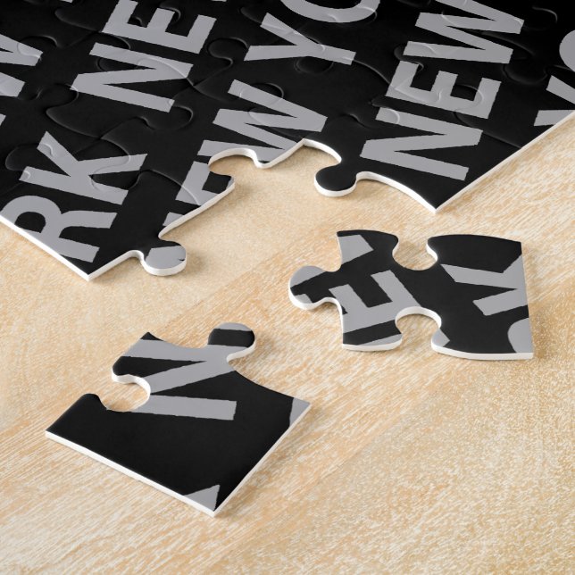 New York Pattern Grey Jigsaw Puzzle (Side)