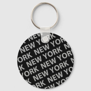 New York Pattern Grey Keychain