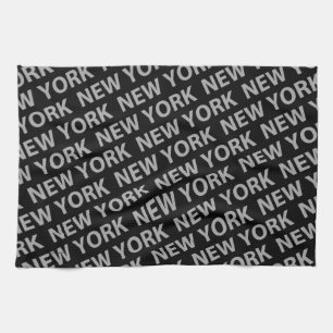 New York Pattern Grey Kitchen Towel