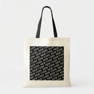 New York Pattern Grey Tote Bag