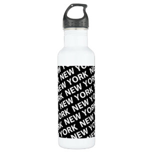 New York Pattern White 710 Ml Water Bottle