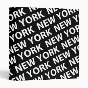 New York Pattern White Binder