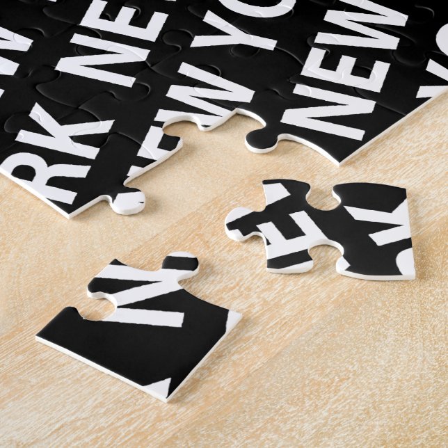 New York Pattern White Jigsaw Puzzle (Side)