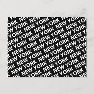 New York Pattern White Postcard