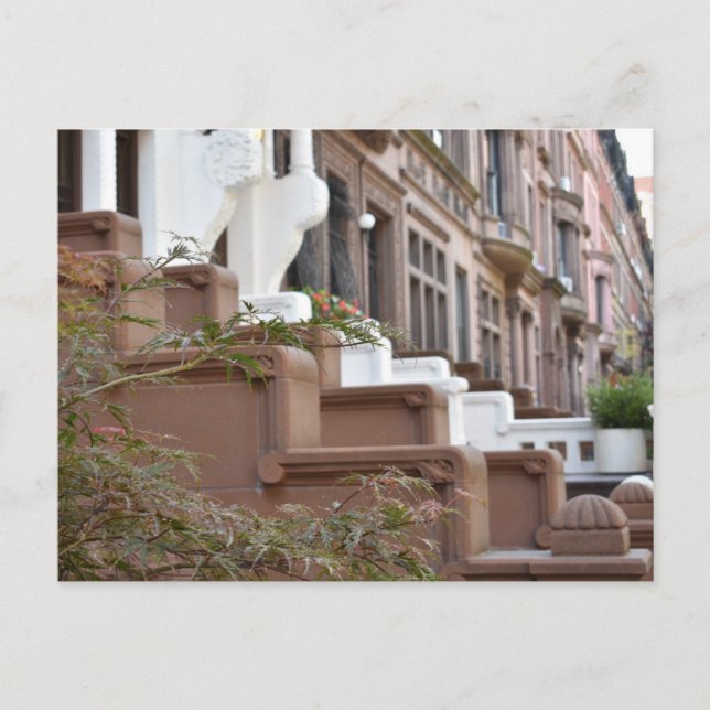 New York Photography NYC Brownstones Upper West Postcard (Front)
