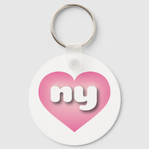 New York pink fade heart - I love ny Keychain