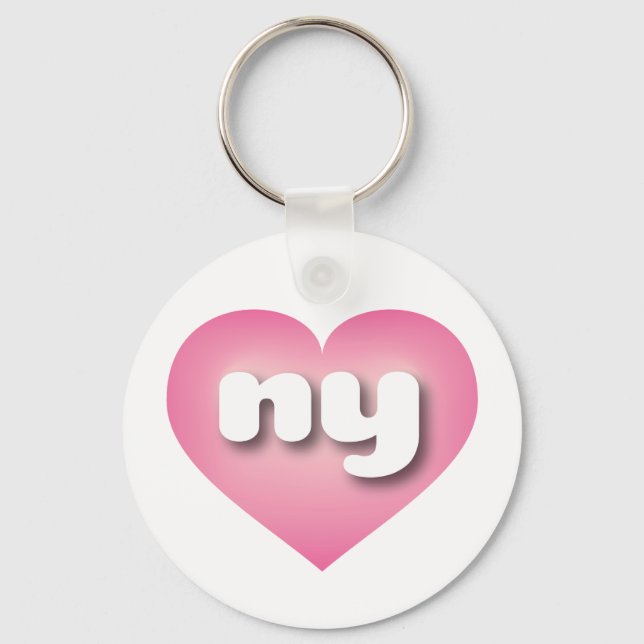 New York pink fade heart - I love ny Keychain (Front)