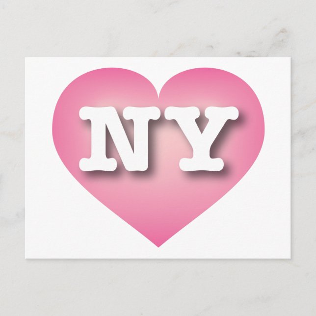 New York Pink Fade Heart - I love NY Postcard (Front)