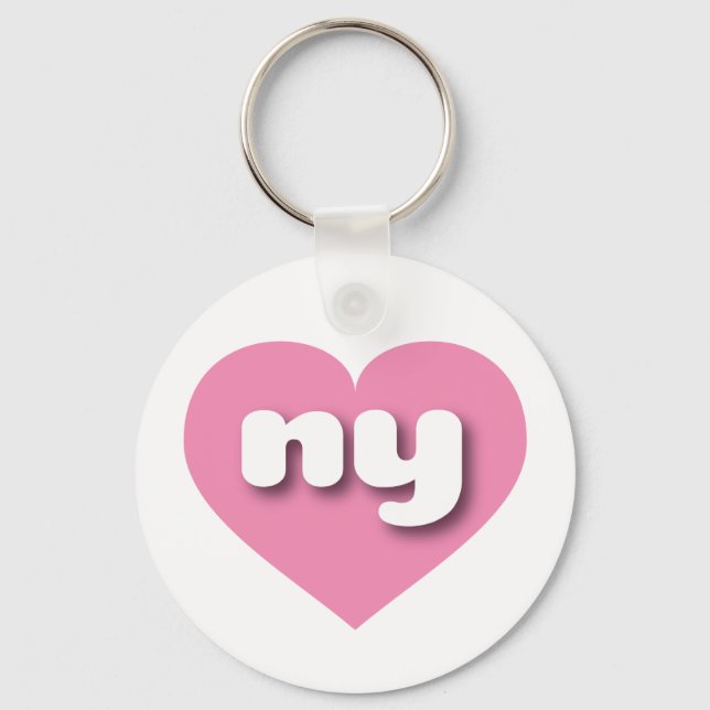 New York pink heart - I love ny Keychain (Front)