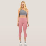 New York Pink Solid Plain Colour Capri Leggings<br><div class="desc">New York solid pink. Hex no.= E48F90.
Chic,  girly,  feminist lovely colour. Suitable for many formal/ informal oceans.</div>