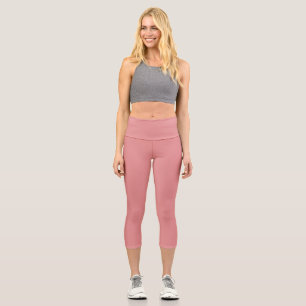New York Pink Solid Plain Colour Capri Leggings