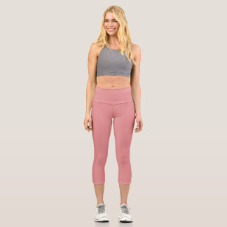 New York Pink Solid Plain Colour Capri Leggings