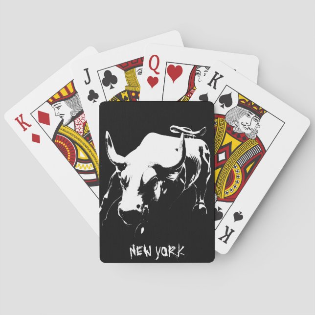 New York Playing Cards Bull Statue NYC Souvenirs (Back)