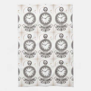 New York Pocket Watch Kitchen Towel