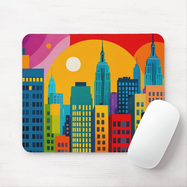 New York Pop Art Mouse Pad (With Mouse)