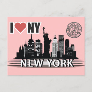 New York Postkarte – Skyline & Big Apple Motiv Holiday Postcard