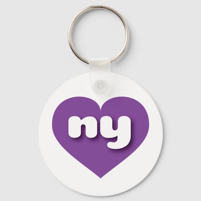 New York purple heart - I love ny Keychain (Front)