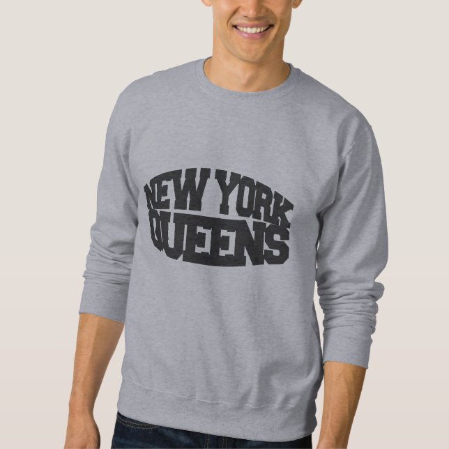 new york queens - dark grey sweatshirt (Front)