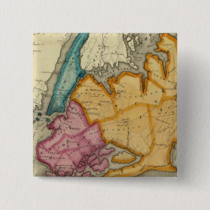 New York, Queens, Kings, Richmond counties 2 Inch Square Button
