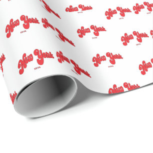 New-York-Red Logo Arc Typography Wrapping Paper