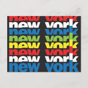 New York, retro text design Postcard