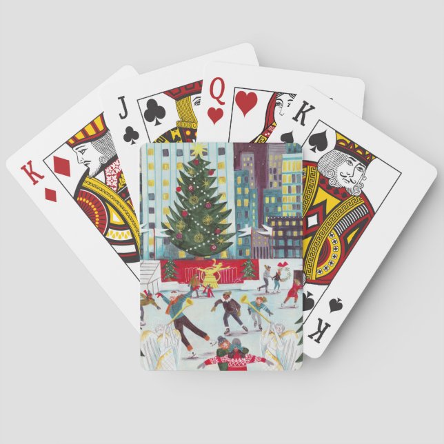 New York Rockefeller centre Christmas skating Playing Cards (Back)