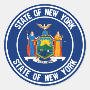 New York Round Emblem Classic Round Sticker