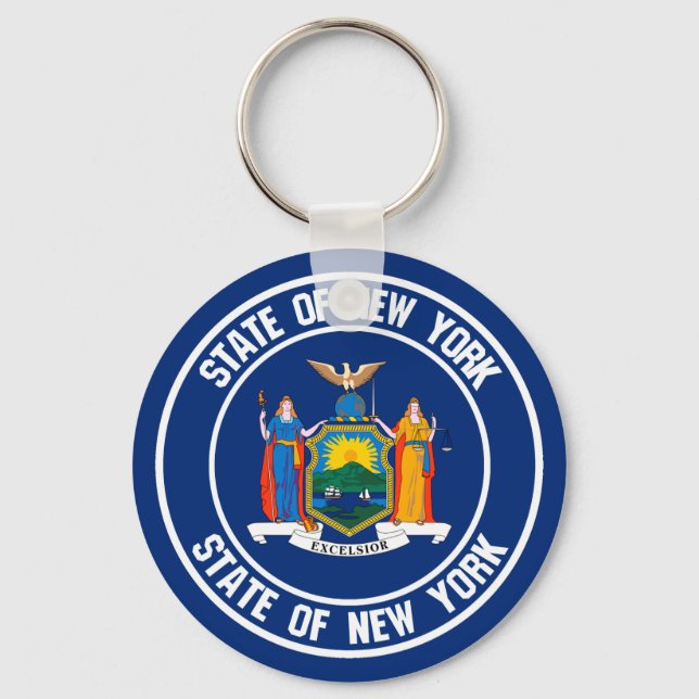 New York Round Emblem Keychain (Front)