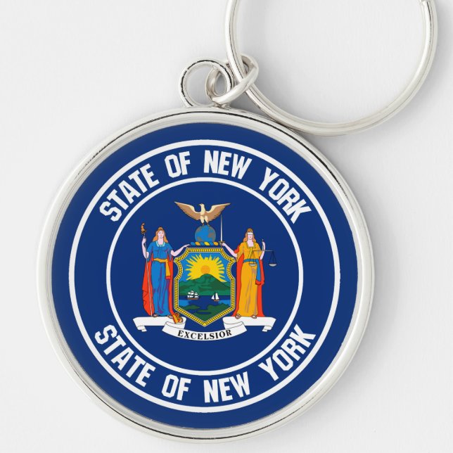 New York Round Emblem Keychain (Front)
