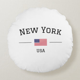 New York Round Pillow