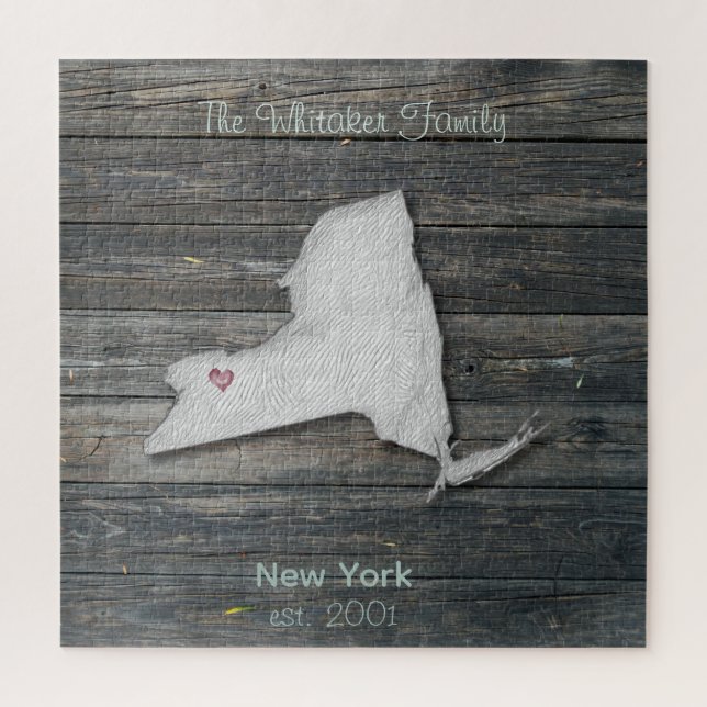 New York Rustic State Puzzle  (Vertical)