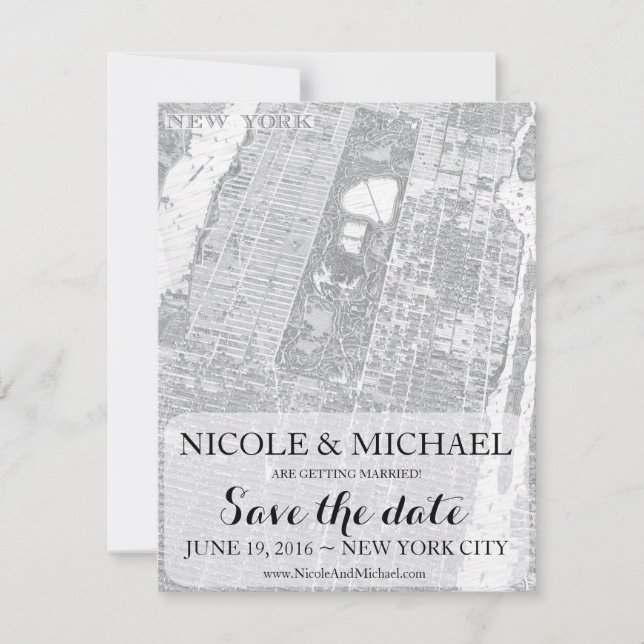 New York Save the Date - Carte ancienne (Devant)