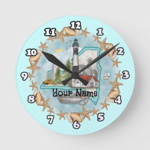 New York Shells Lighthouse clock