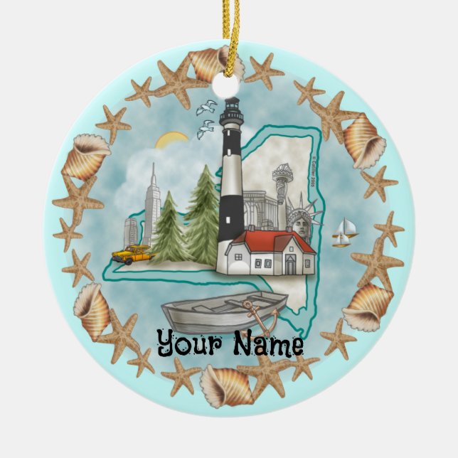New York Shells Lighthouse  Ornament (Front)