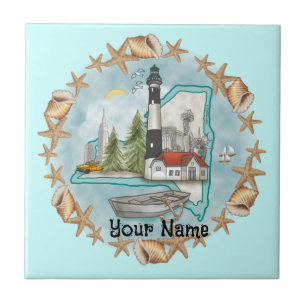 New York Shells Lighthouse Tile