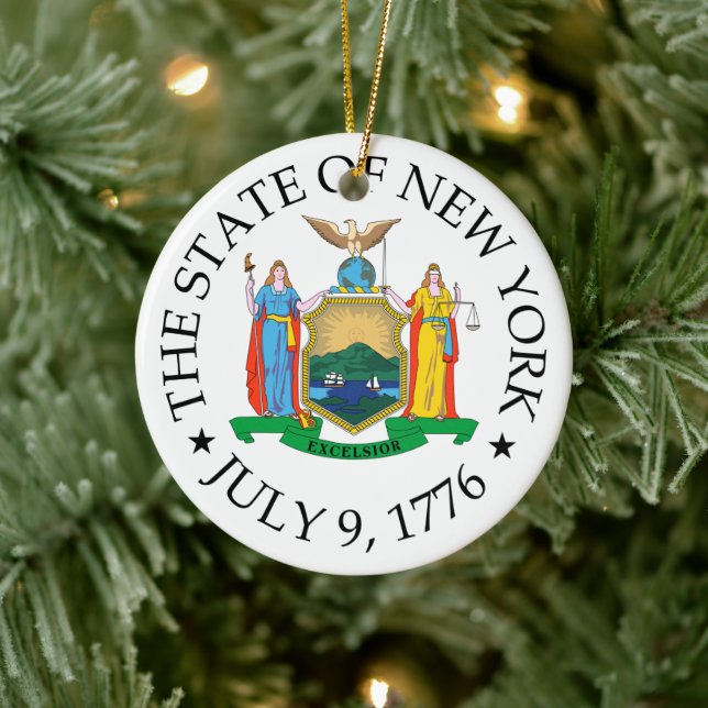 New York sign Ceramic Ornament (Tree)