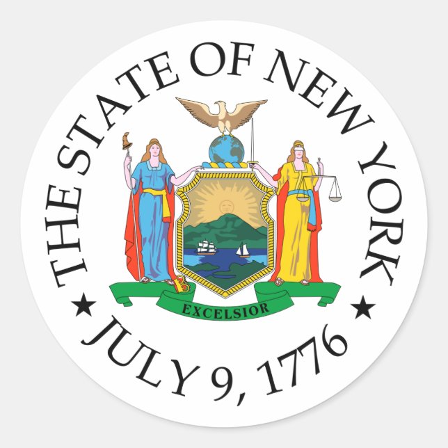 New York sign Classic Round Sticker (Front)