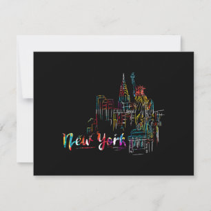 New York Sky Heartbeat Statue of Liberty I Love Ne Holiday Card