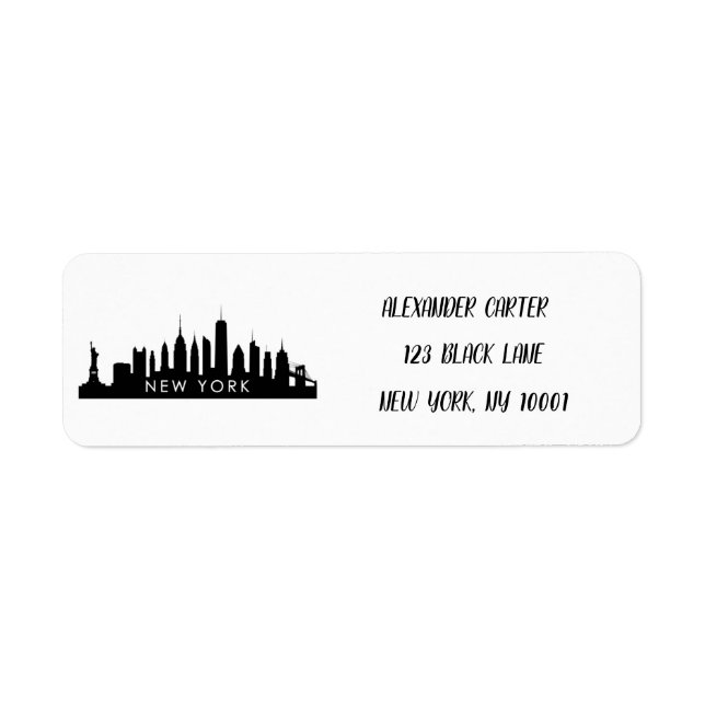 New York Skylin Silhouette Black Elegant Script (Front)