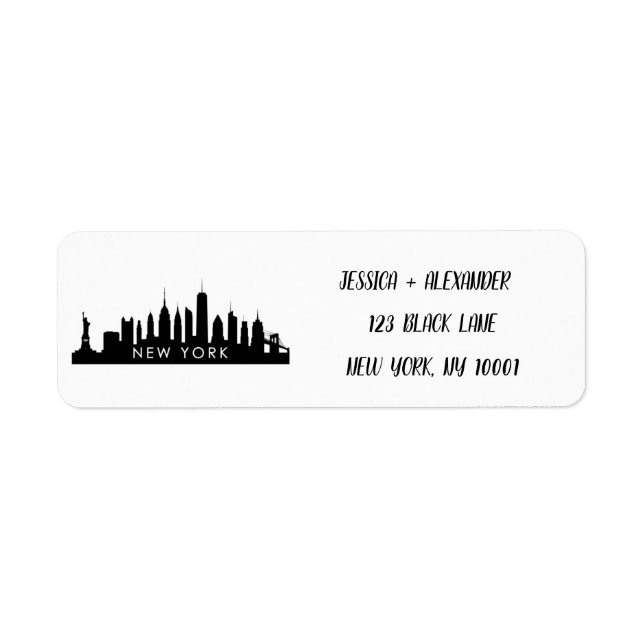 New York Skylin Silhouette Black Elegant Script La (Front)