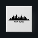 New York Skyline 2 Inch Square Button<br><div class="desc">New York Skyline</div>