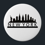 New York Skyline 4 Inch Round Button<br><div class="desc">New York Skyline</div>